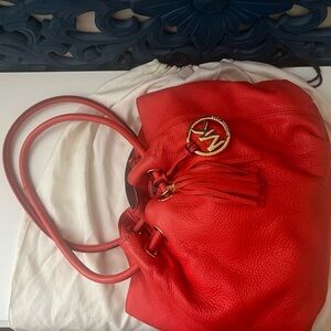 Michael kors orange satchel shoulder bag